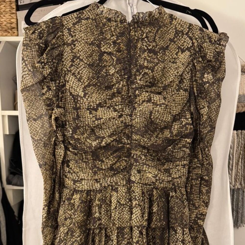 Ulla Johnson Long Sleeve Python Print Mini Dress - image 4
